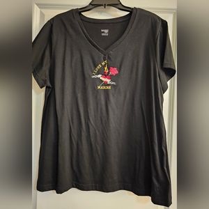 Danskin "I love my Marine" black 3X  tee